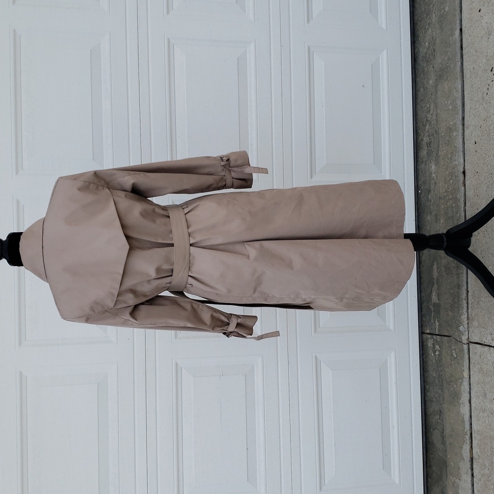 Vintage London Fog Combed Cotton Belted Trench Coat Size 8 Petite USA Classic - Picture 4 of 16